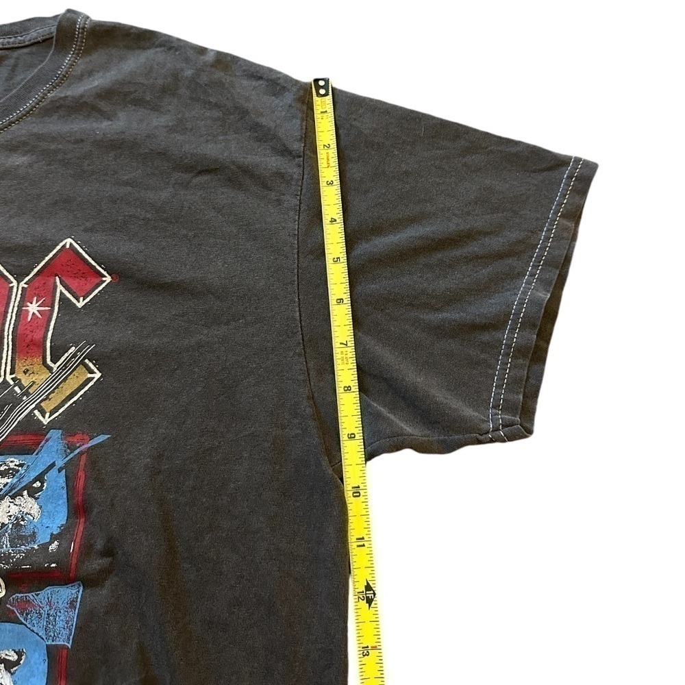 AC/DC Blow Up Your Video Graphic Tee Cropped Rolled Hem Retro Gray Size M/L - Picture 8 of 12